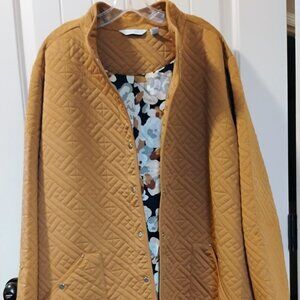Sports Savvy Quilted Fully Lined Knit Car Coat Snap Closure-5XP-Petite Lgth-NWT